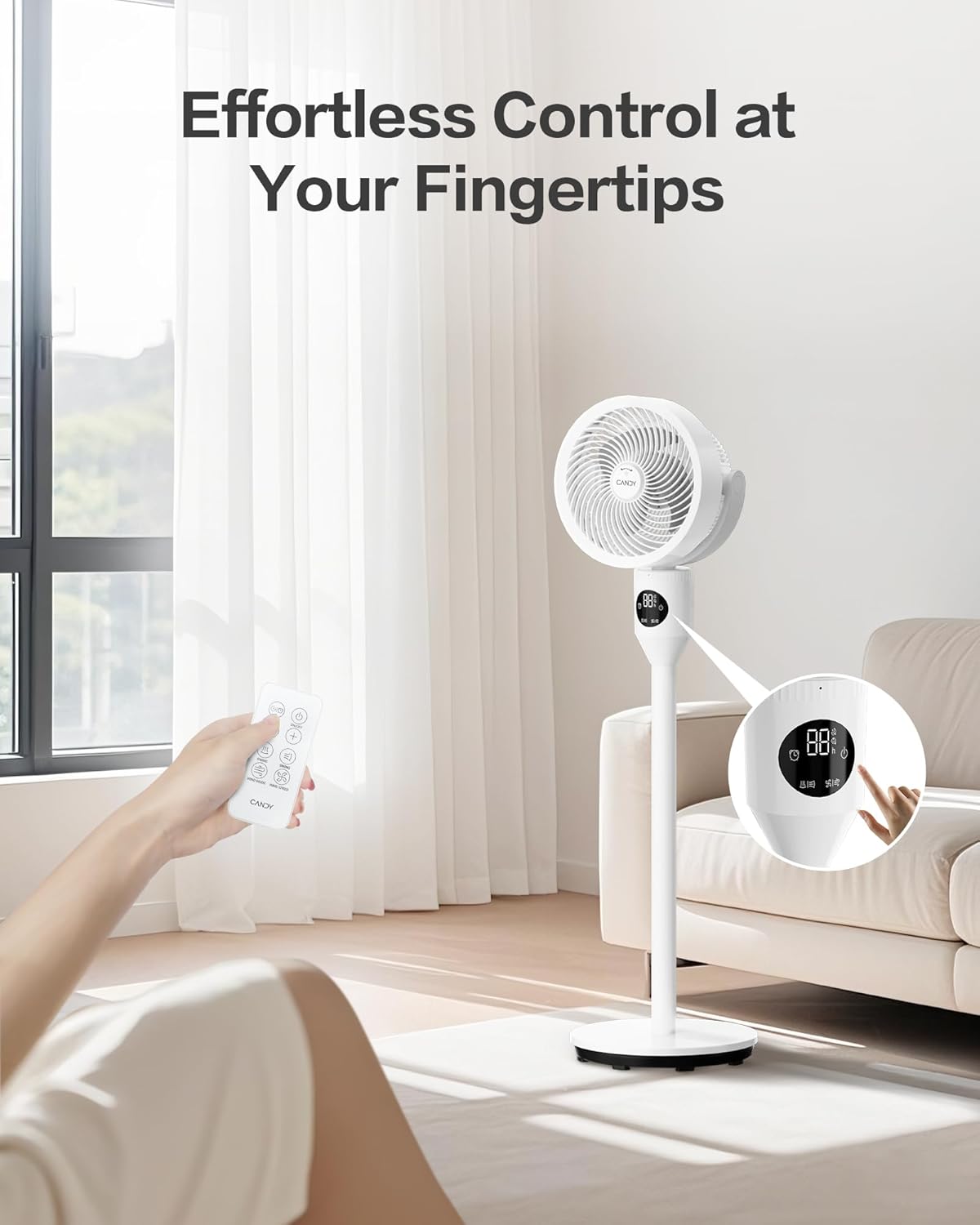 Candy 3 Heights Standing Fan CDS-FED1800T(W)-US