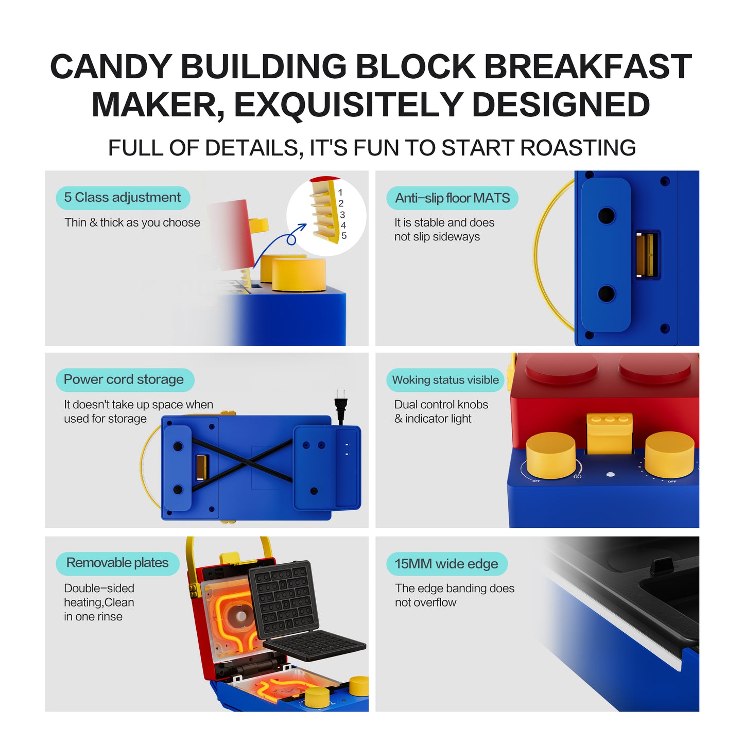 Candy Portable Waffle & Sandwich Maker LSMC-ET02(R)