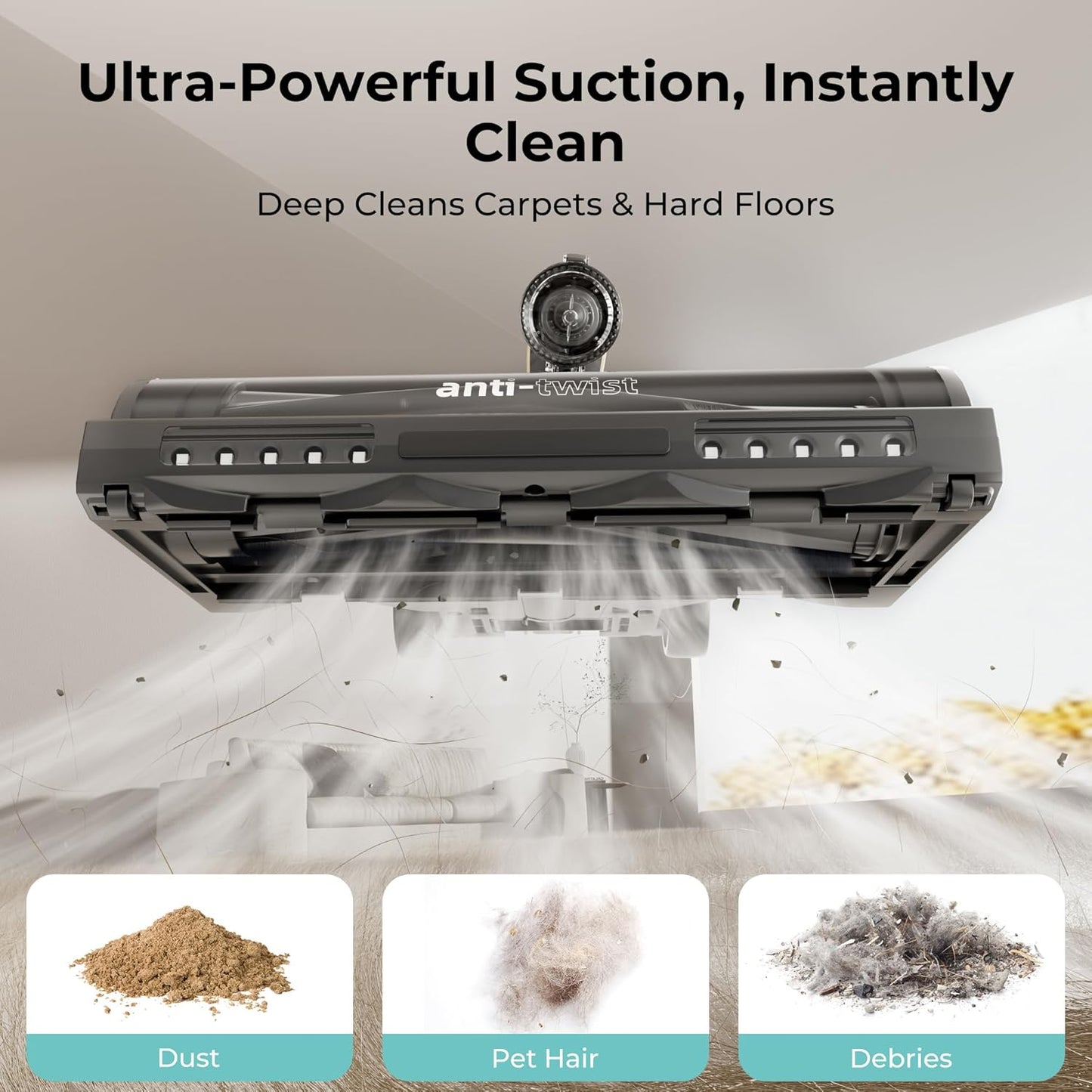 Candy Cordless Stick Vacuum, 650W/250AW CDS-CS0301D(B)US