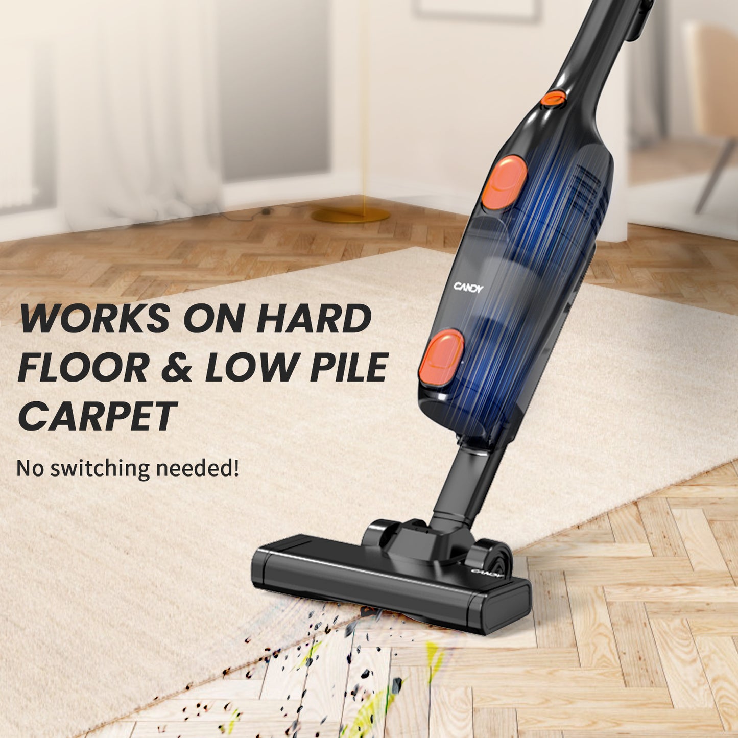 Candy Corded Stick Vacuum Cleaner CSC-S600(B)US