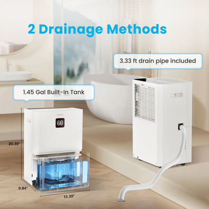 Candy 98 Pints Dehumidifier for Spaces up to 5000 Sq. Ft CAS-CF40(W)-US