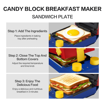 Candy Portable Waffle & Sandwich Maker LSMC-ET02(R)