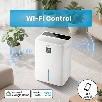Candy 98 Pints Dehumidifier for Spaces up to 5000 Sq. Ft CAS-CF40(W)-US
