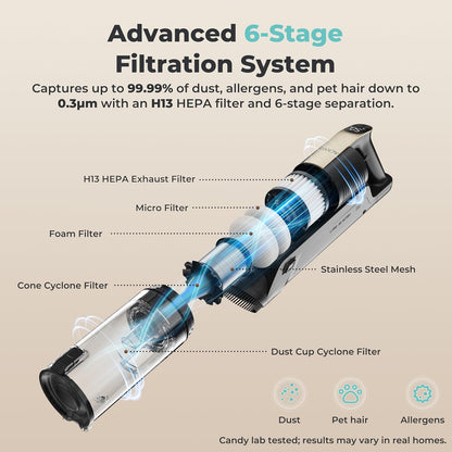 Candy Cordless Stick Vacuum Cleaners，CDS-CS0201D(B)US-HF3