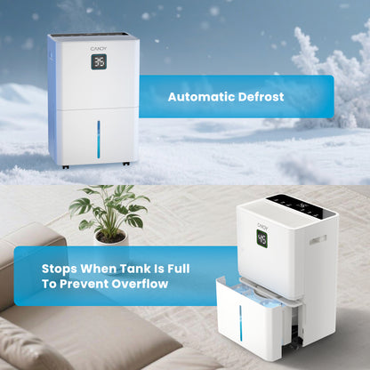 Candy 98 Pints Dehumidifier for Spaces up to 5000 Sq. Ft CAS-CF40(W)-US