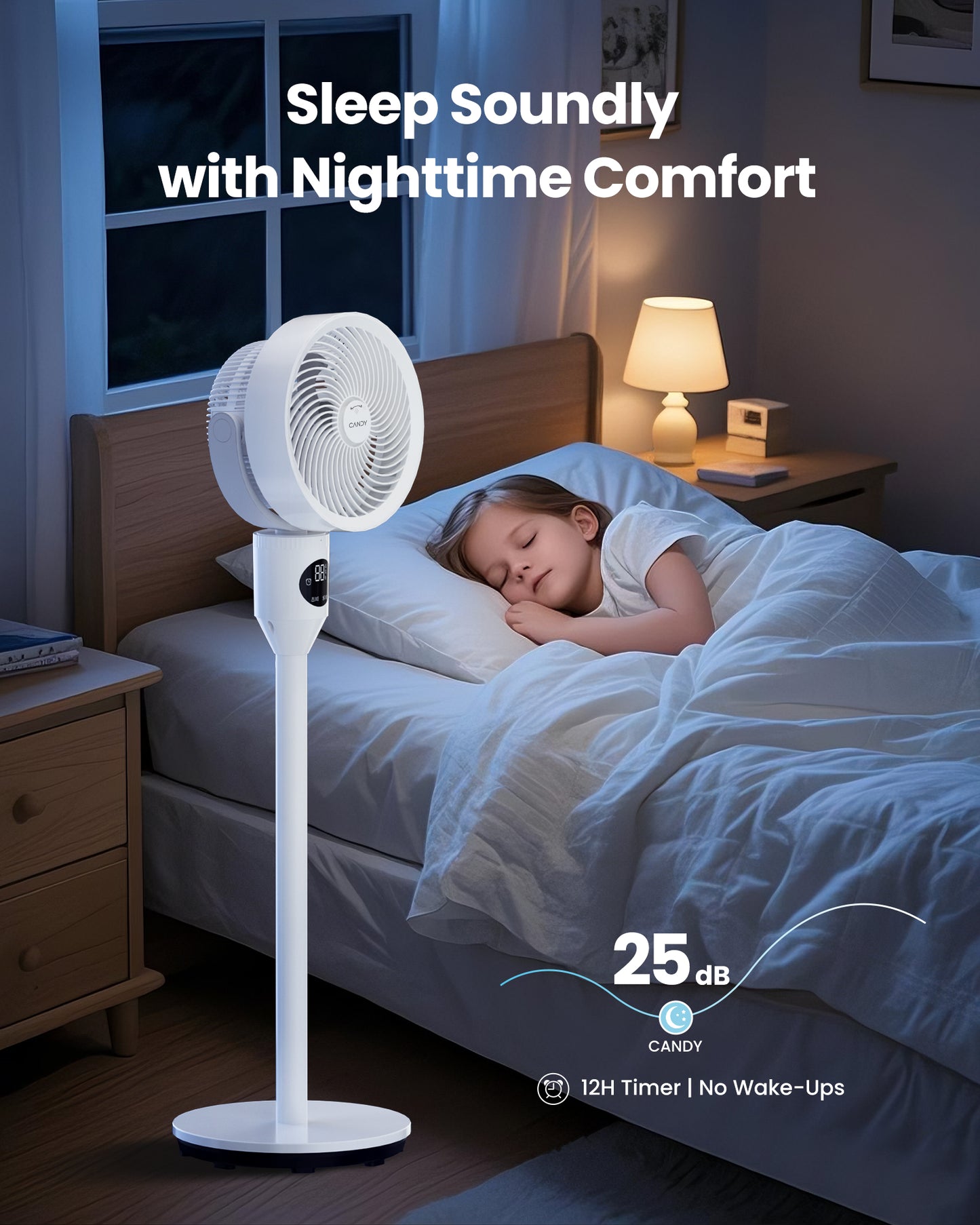 Candy 3 Heights Standing Fan CDS-FED1800T(W)-US