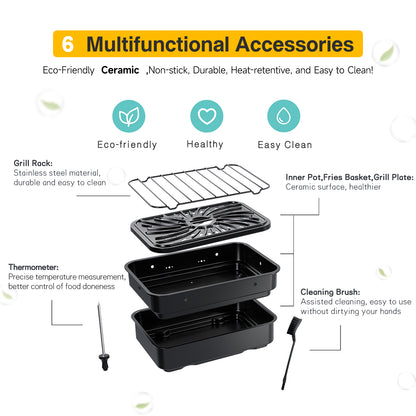 Candy Indoor Grill & Air Fryer CAF-502-US